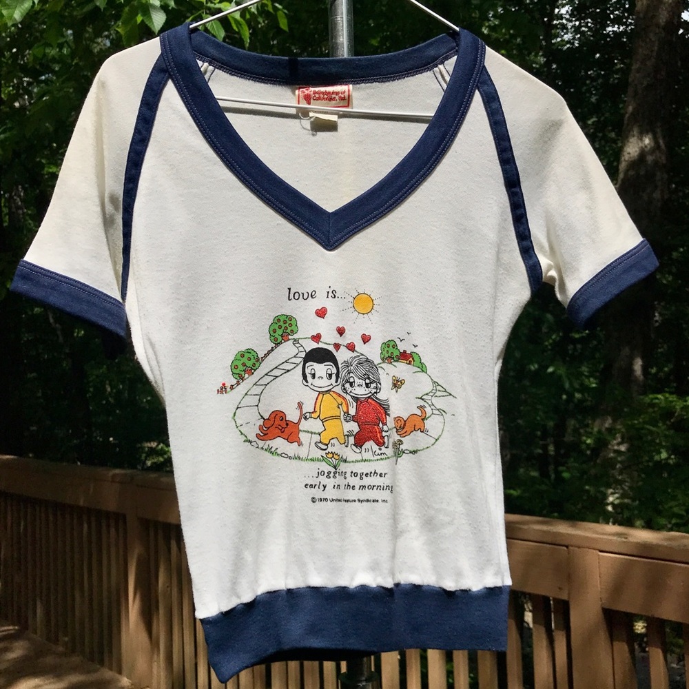Vintage SUPER-RARE 1970 (Dated) “Love Is…” Comic Strip Knit Top by Kim Casali